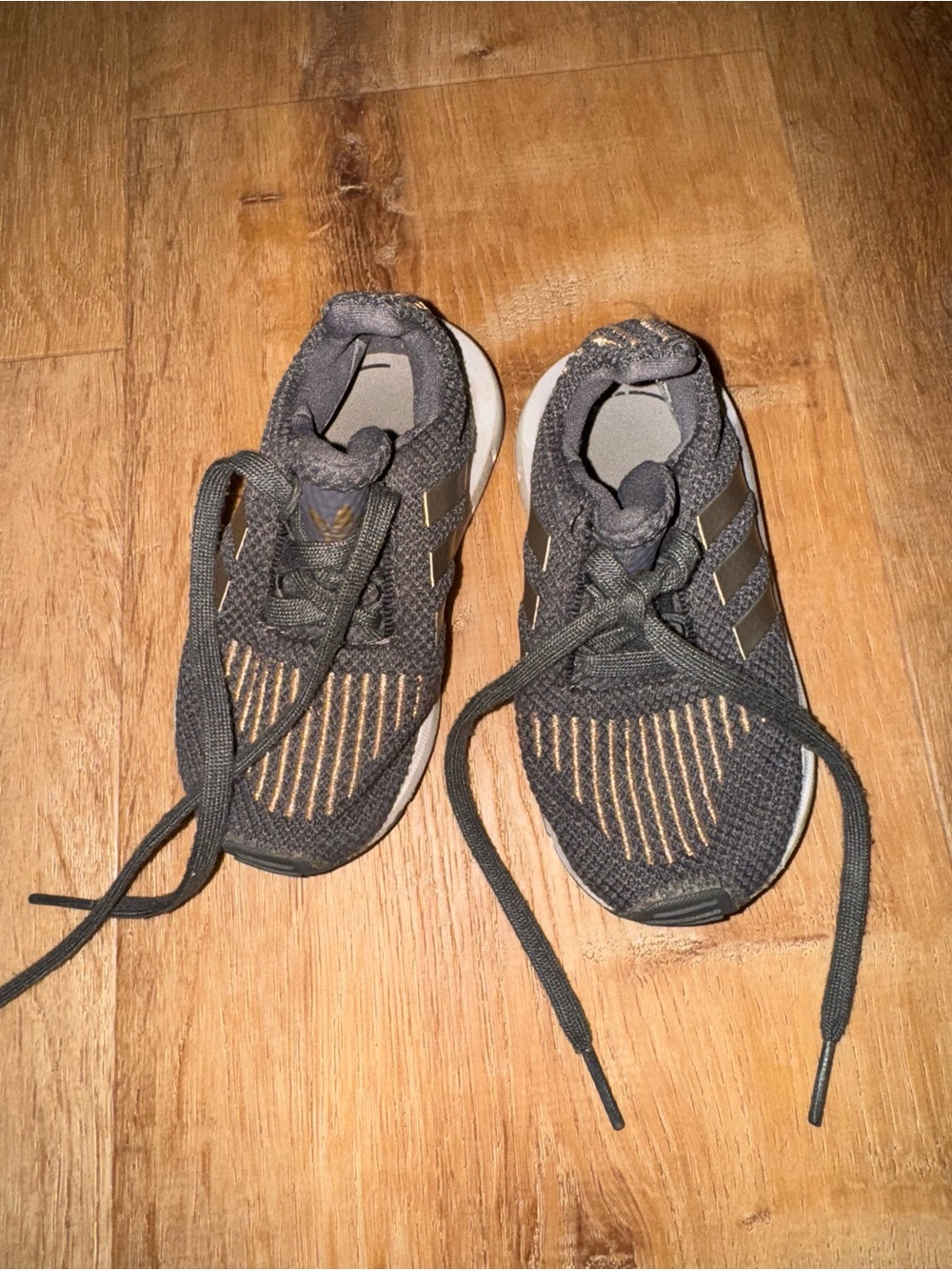 Kids adidas Black and Gold Athletic Sneakers